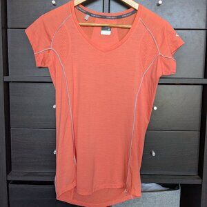 Icebreaker Shirt Merino GT Wool Tshirt Short Sleeve Orange Shirt Small